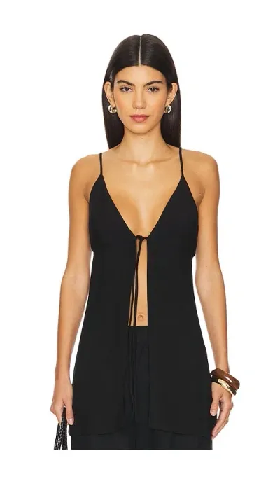 St Agni Tie Front Top In Black