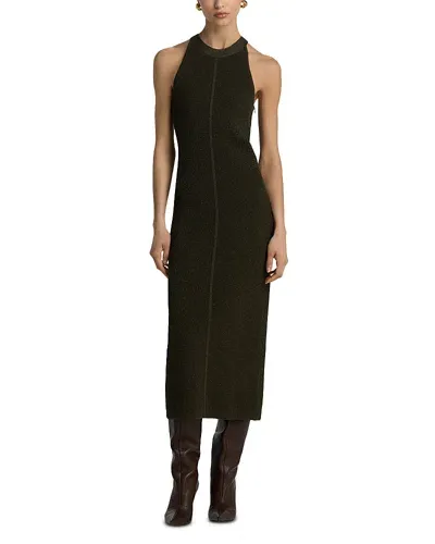 St John Mesh Knit Midi Dress In Cypress