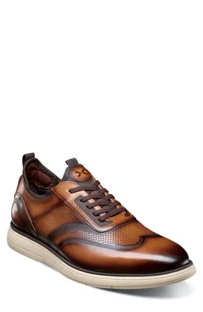 Stacy Adams Edgewood Wingtip Sneaker In Cognac