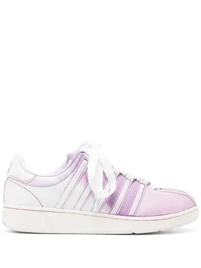 Stain Shade Bleached Trainers In Purple