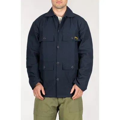 Stan Ray Button-up Cotton Ripstop Work Jacket In Navy Rip Stop