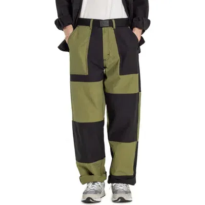 Stan Ray K Colorblock Straight Leg Pants In Olive/black Ripstop Mix