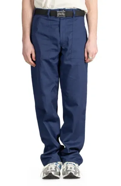 Stan Ray Loose Straight Leg Fatigue Pants In Navy Twill