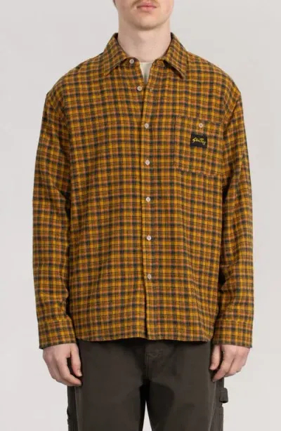 Stan Ray Oversize Plaid Flannel Button-up Shirt In Orange Plaid