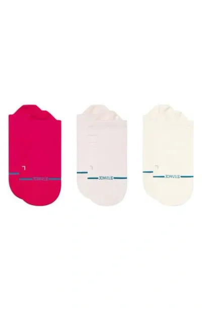 Stance Iconic Light 3-pack Assorted Tab Socks In Magenta