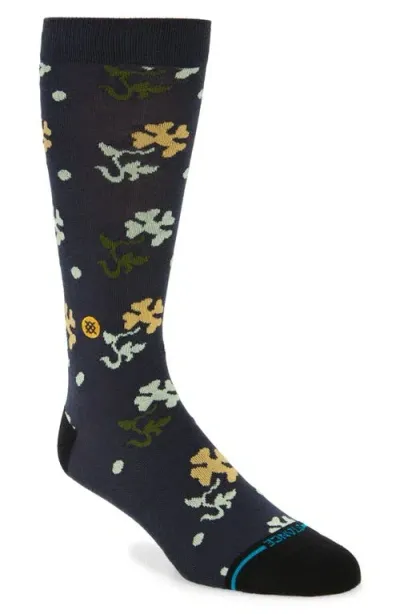 Stance Pop End Abstract Floral Socks In Navy