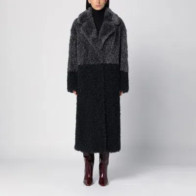 Stand Studio Julie Black/grey Faux Fur Coat