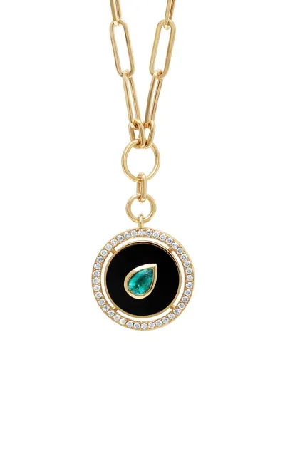 State Property Aebi Enchantress 18k Yellow Gold Emerald Necklace In Green