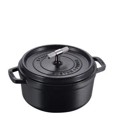 Staub X Buster + Punch Cocotte With Steel Knob In Black