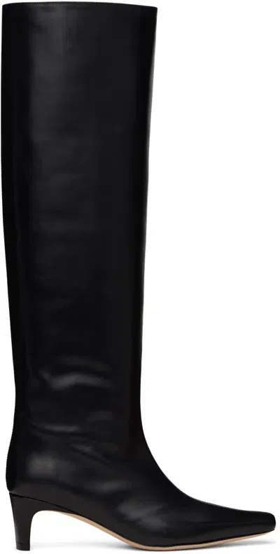 Staud Wally 55mm Knee-high Leather Boots In Black