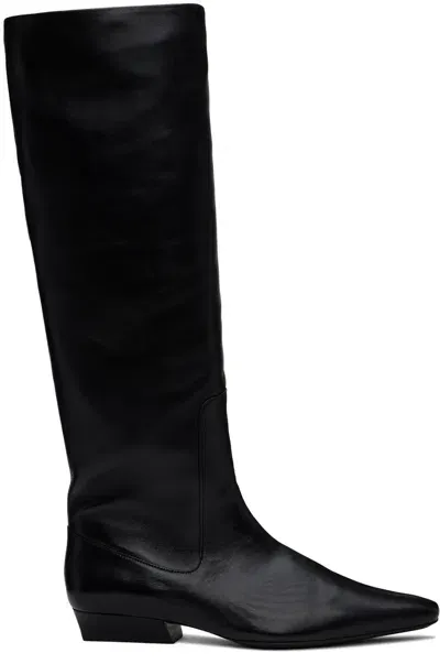 Staud Black Wally Tall Boots In Blk Black