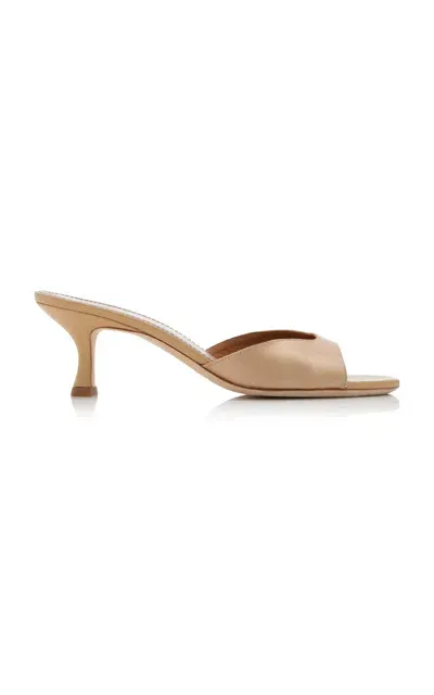 Staud Brigitte Satin Mules In Gold