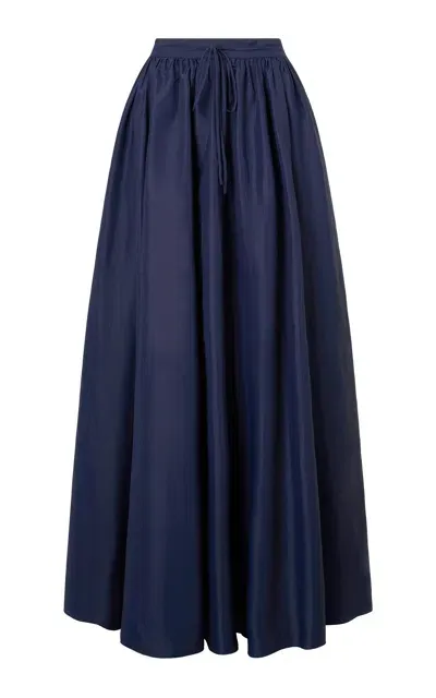 Staud Eden Nylon Maxi Skirt In Blue