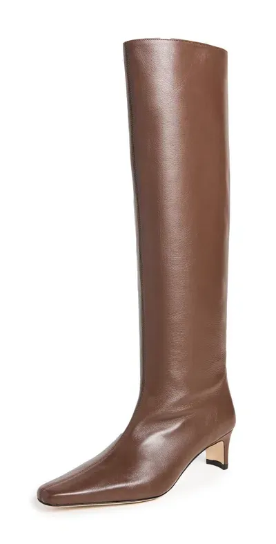 Staud Leather Boots Cacao