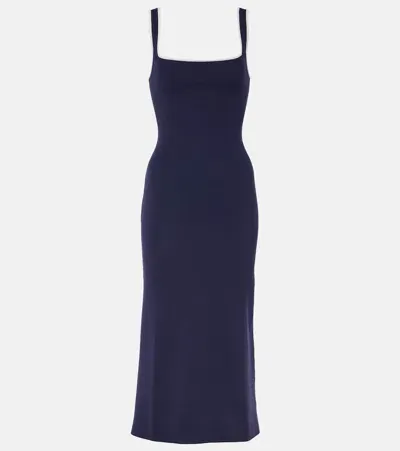 Staud Paityn Midi Dress In Blue