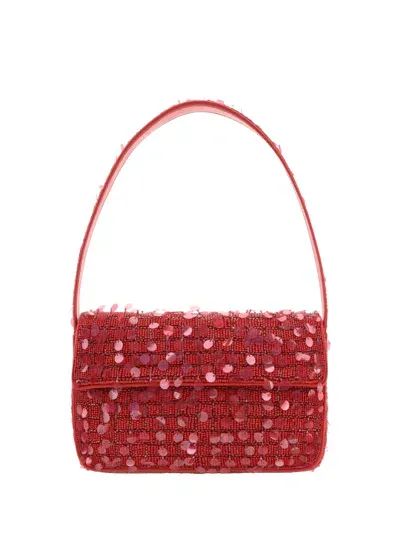 Staud Tommy Beaded Bag In Red