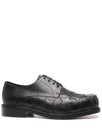 Stefan Cooke Star-patches Derby Shoes In Black