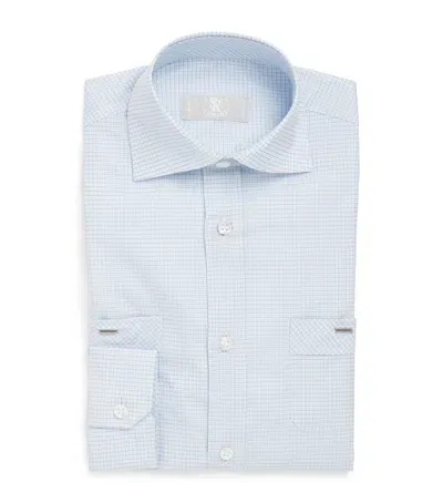 Stefano Ricci Kids' Cotton Check Shirt In Blue