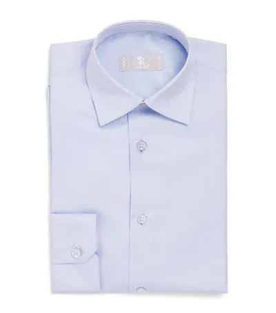 Stefano Ricci Kids' Cotton Shirt In Blue