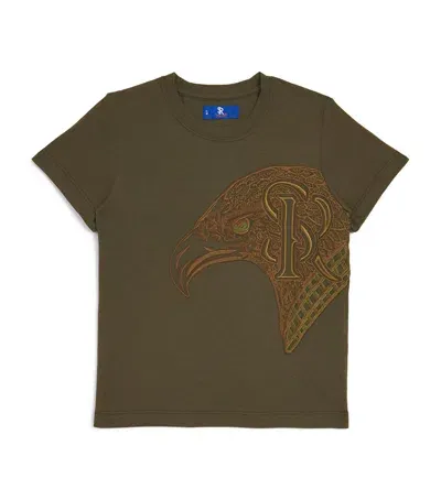 Stefano Ricci Kids' Eagle Logo T-shirt In Green