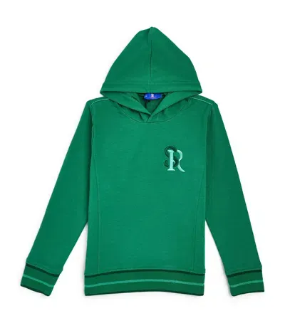 Stefano Ricci Kids' Embroidered Logo Hoodie In Green