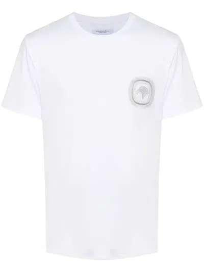 Stefano Ricci Logo-embroidered T-shirt In White