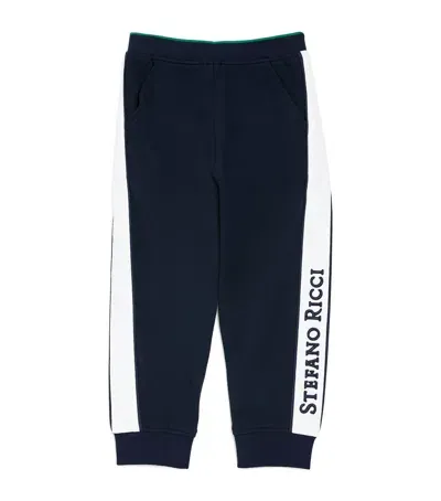 Stefano Ricci Kids' Logo Stripe Tracksuit Bottoms In Blue