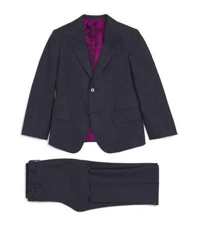 Stefano Ricci Kids' Wool 2-piece Suit In Navy