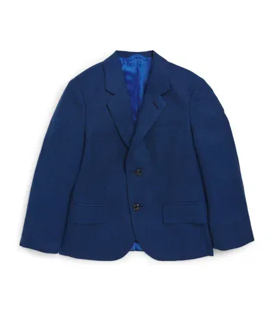 Stefano Ricci Kids' Wool-cashmere Jacket In Blue