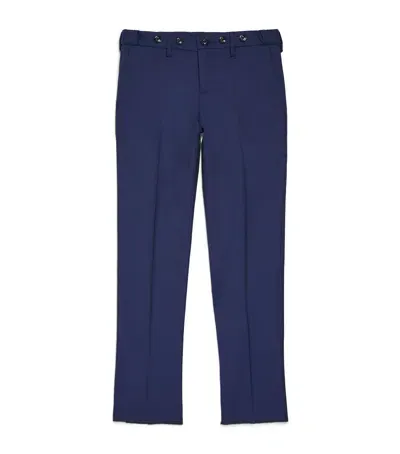 Stefano Ricci Kids' Wool Tailored Trousers In Blue