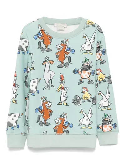 Stella Mccartney Kids' Animal-print Sweatshirt In Green