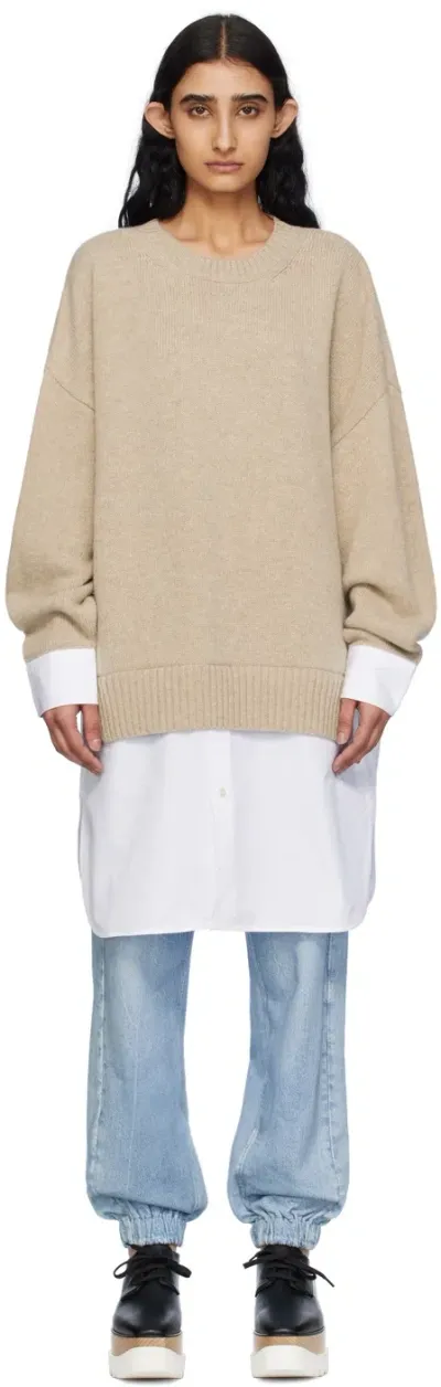 Stella Mccartney Beige Shirting Sweater In 2505 Beige