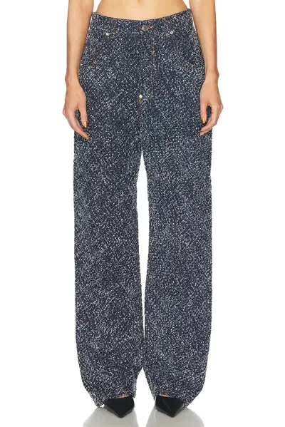 Stella Mccartney Boucle Denim Loose Wide Leg In Blue