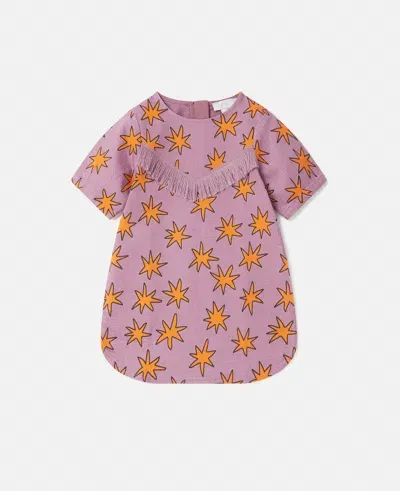 Stella Mccartney Kids' Bright Stars Fringed Dress In Purple