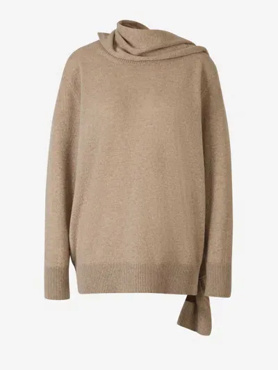 Stella Mccartney Cashmere Neck Sweater In Beige