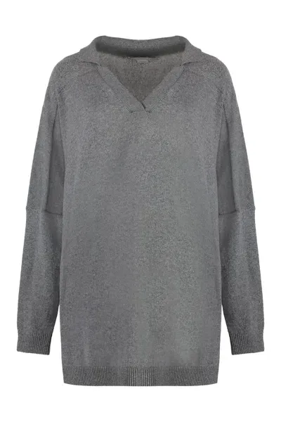 Stella Mccartney Cashmere V-neck Sweater In Grey