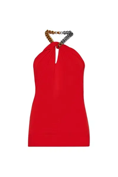 Stella Mccartney Chained Sleeveless Top In Red