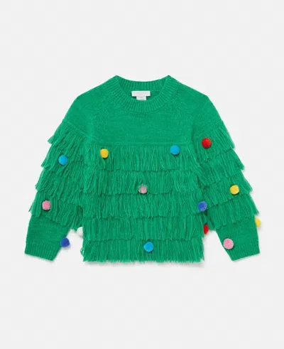 Stella Mccartney Christmas Tree Knitted Sweater In Green