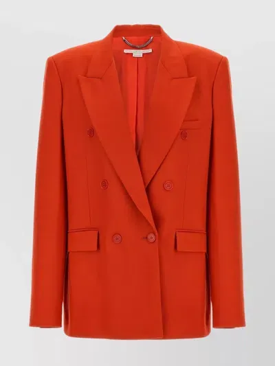 Stella Mccartney Double-breasted Wool Blazer In Red