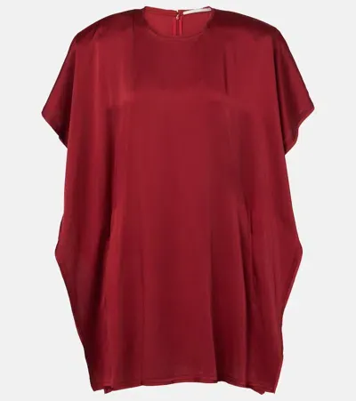 Stella Mccartney Draped Jersey Minidress In Red