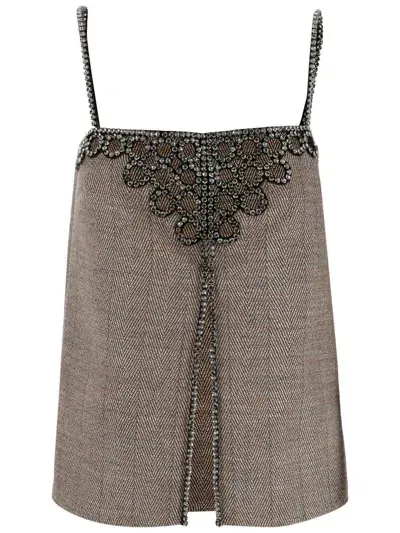 Stella Mccartney Embellished Herringbone Top In Multi