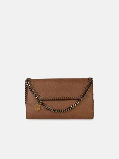 Stella Mccartney 'falabella' Pecan Recycled Polyester Mini 'crossbody' Clutch In Brown