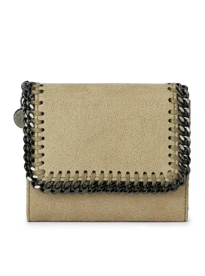 Stella Mccartney Falabella Small Flap Wallet In Green