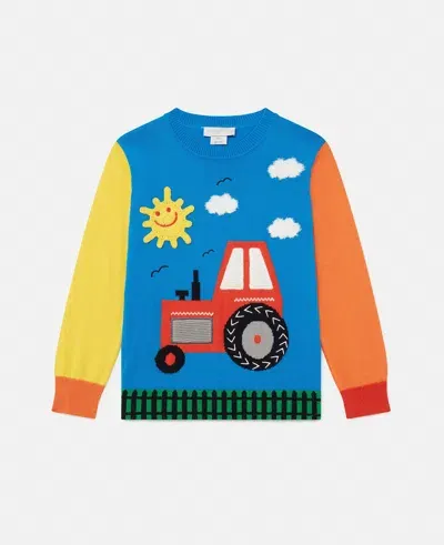 Stella Mccartney Farmyard Appliqué Knitted Sweater In Multicolor