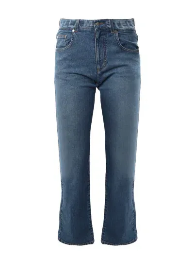 Stella Mccartney Flared Jeans In Cotton In Medium Blue