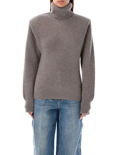 Stella Mccartney High Neck Cashmere Sweater In Grey