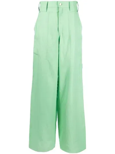 Stella Mccartney High-waist-hose Mit Weitem Bein In Green