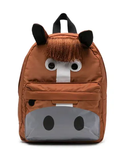 Stella Mccartney Horse-motif Backpack In Brown