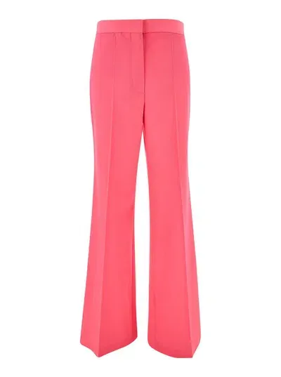 Stella Mccartney 'iconic' Salmon Pink Tailored Flared Pants In Stretch Wool Woman In Burgundy