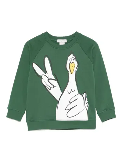 Stella Mccartney Kids' Illustration-print Sweatshirt In Green